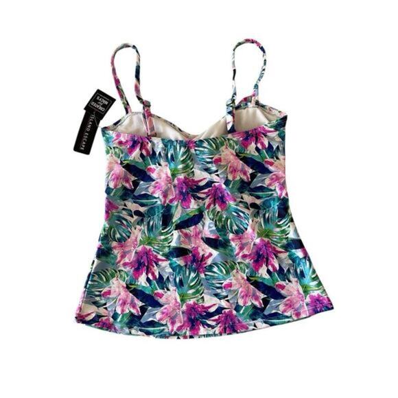 Island‎ Escape Women's Tahiti Ruffled Tankini Swim Top Size 8 NWT - Picture 2 of 5